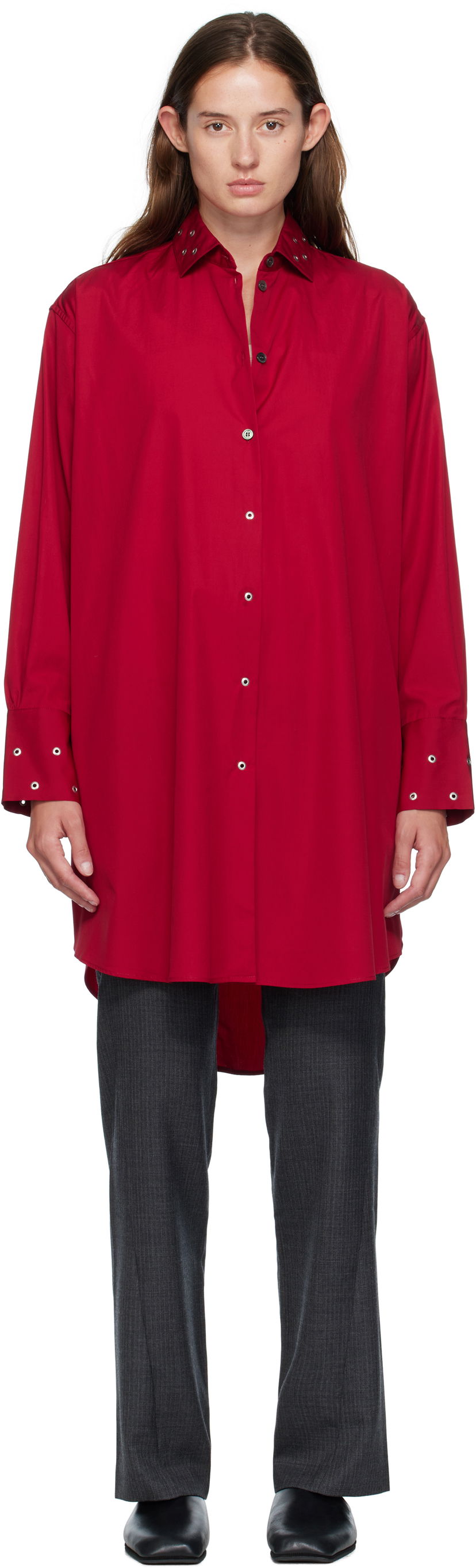 Klä OUR LEGACY Frock Shirt Midi Dress Röd | W4257FL