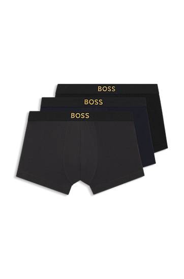 Boxare BOSS Three-pack of stretch-cotton trunks Mörkblå | 50546764, 0