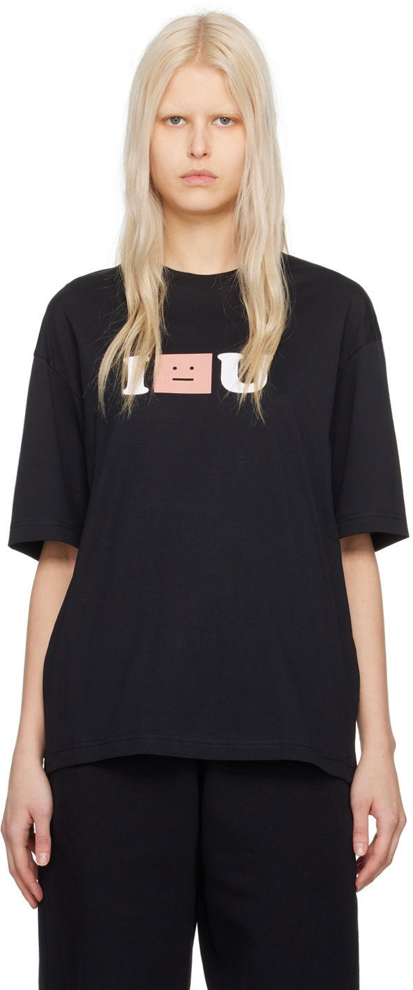 T-shirt Acne Studios Printed T-Shirt Svart | CL0257-