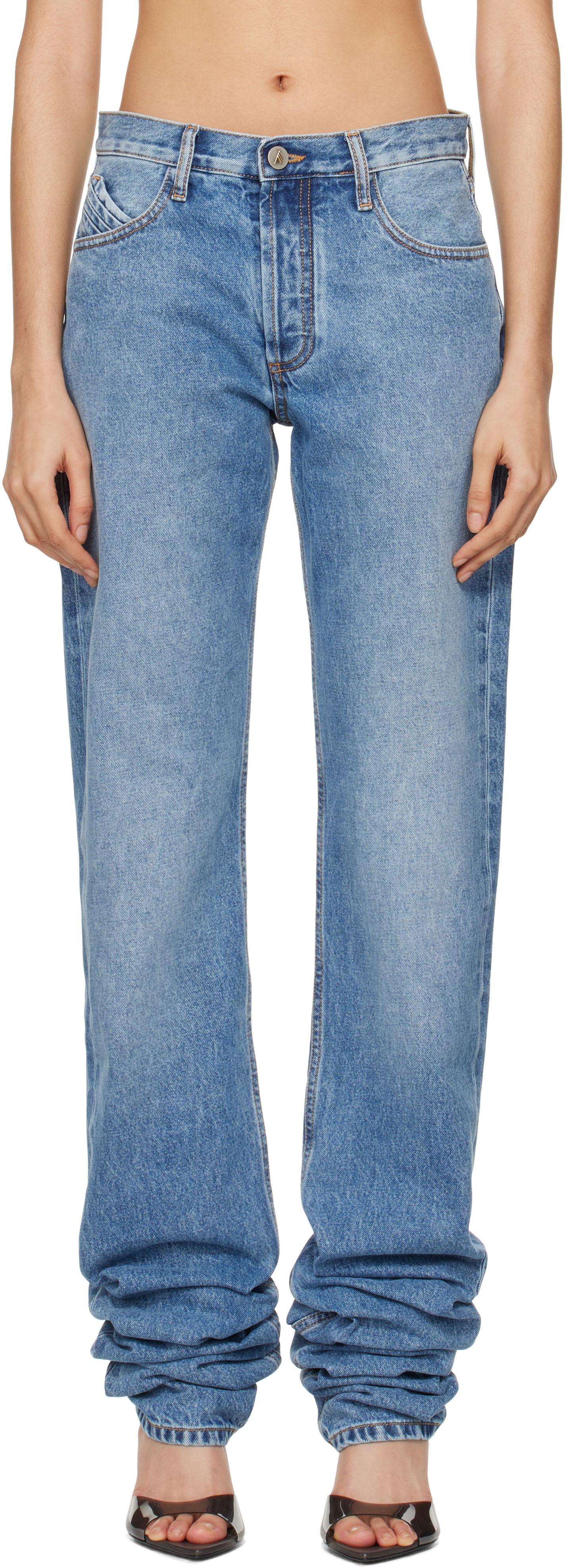 Jeans The Attico Attico Long Scrunch Jeans Blå | 250WCP00214 DDD085AA, 0
