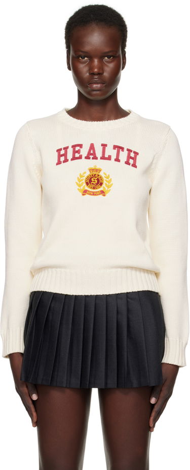 Sweater Sporty & Rich 'Health' Crest Knitted Sweater Vit | WS065506240CR01, 0