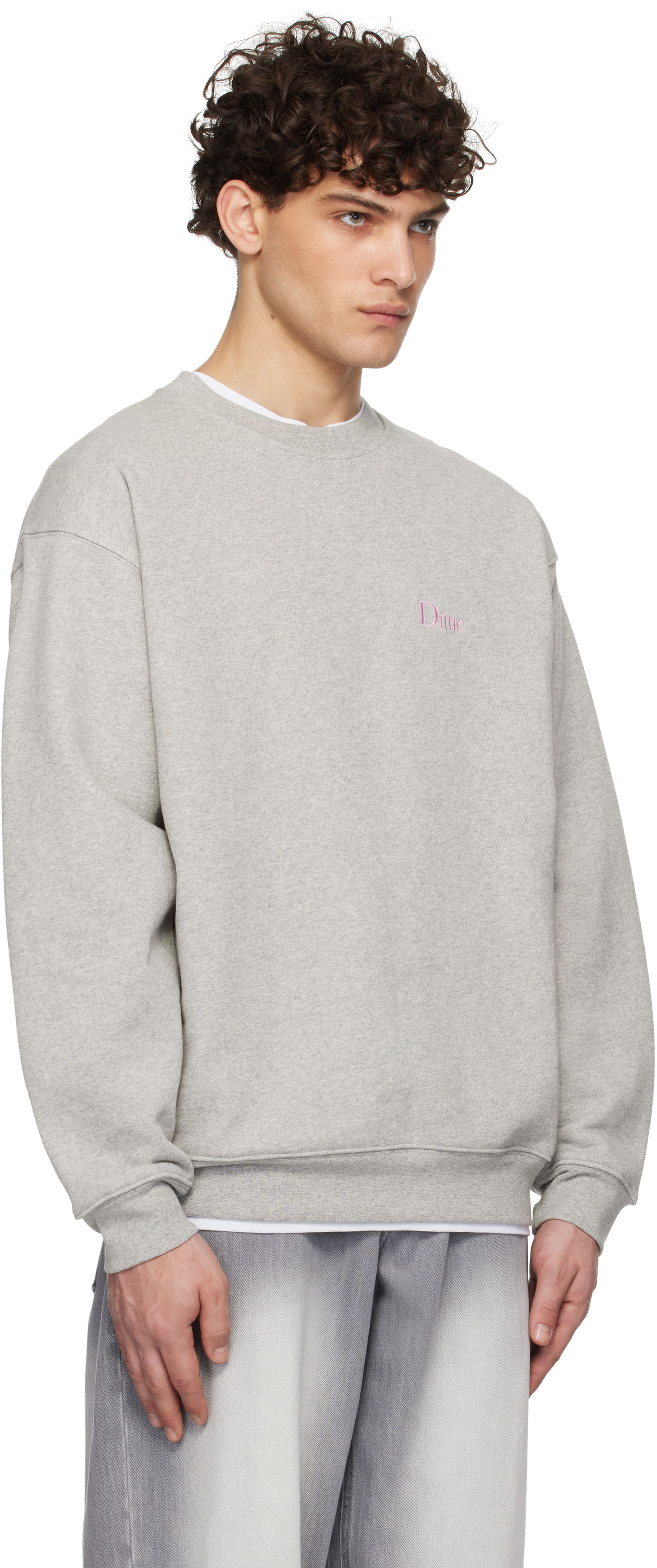 Sweatshirt Dime Classic Logo Crewneck Sweatshirt Grå | DIMEHO2442GRY, 1