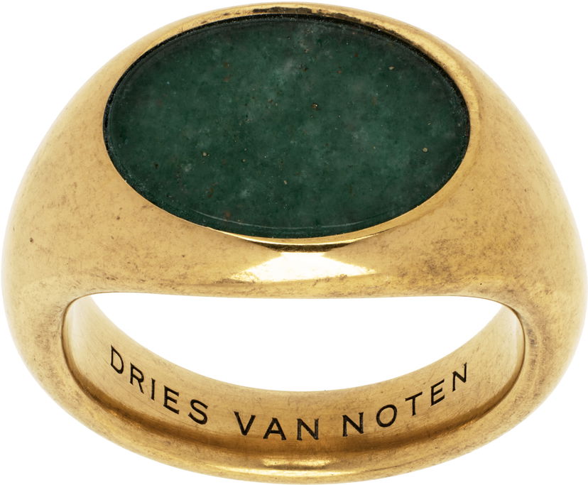 Ringa Dries Van Noten Dries Van Noten Stone Signet Ring Metallisk | 251-028203-092