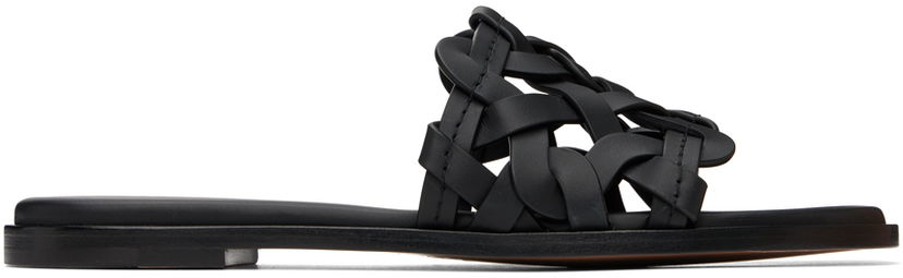 Sneakers och skor Gianvito Rossi Amalfi Woven Leather Sandals Svart | G15970-05CUO-CLN