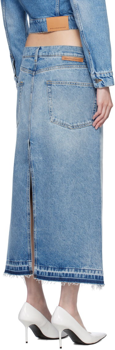 Kjol Stella McCartney Stella McCartney Contrast Panel Denim Midi Skirt Blå | 6D03453SQH10, 2