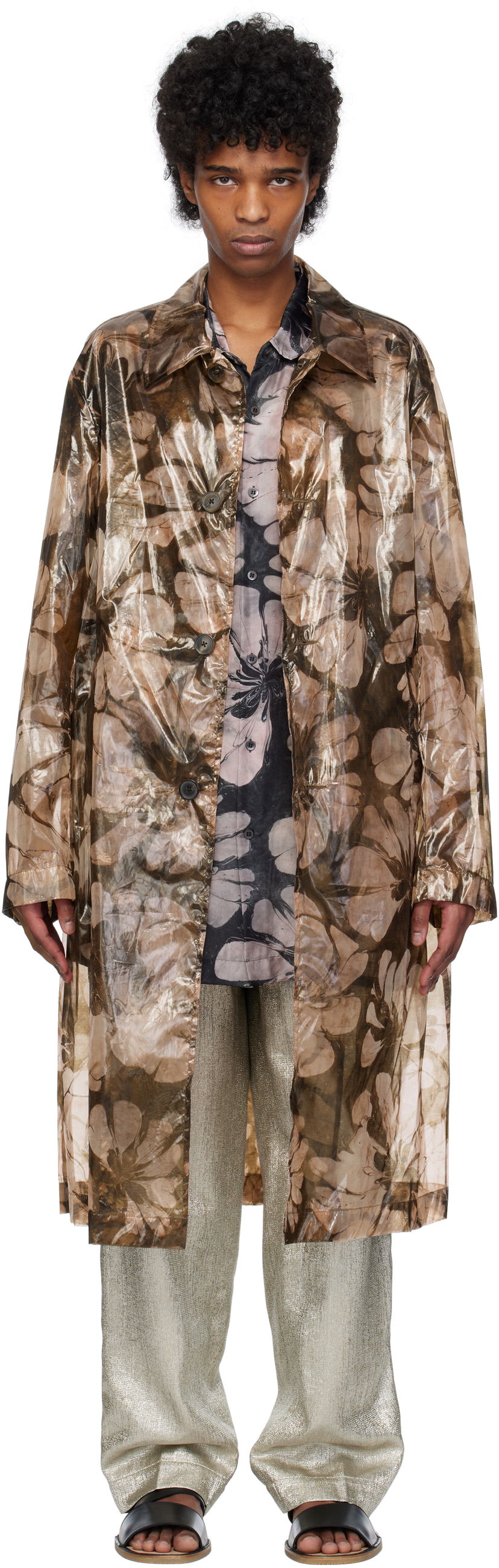 Regnrock Dries Van Noten Dries Van Noten Loose Fit Mac Coat Brun | 251-020211-1102