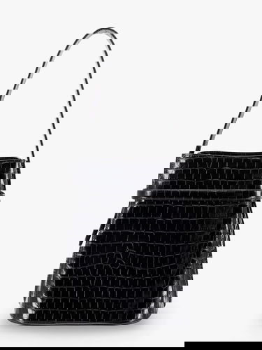 Axelväska TOTEME Belted Croc-Effect Leather Shoulder Bag Svart | 244WAL0048LE0076001, 1