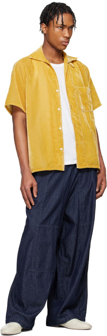 Skjorta Needles NEEDLES Italian Collar Velvet Shirt Gul | QV302, 3
