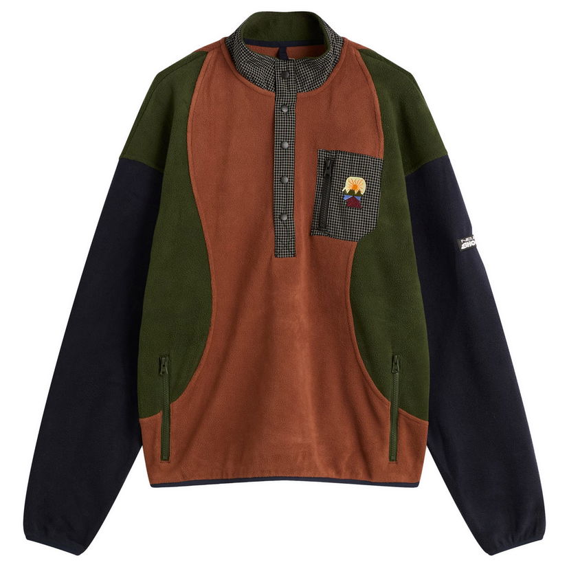 Sweater Brain Dead Brain Dead Equipment Pullover Fleece Jacket, Size Large Brun | BDF25T340045-NVY