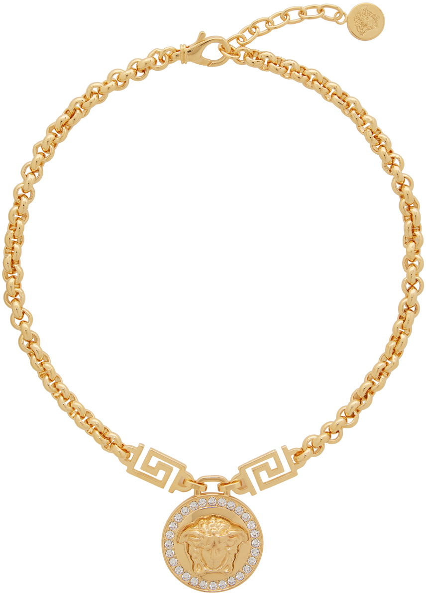 Halsband Versace Gold Icon Medusa Necklace Metallisk | DG1E009 DJMX, 0