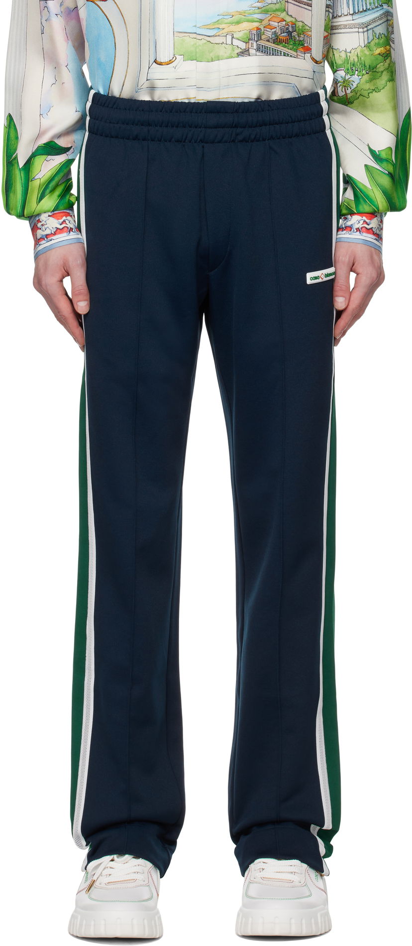 Träningsbyxor Casablanca Casablanca Mesh Tape Track Pants Mörkblå | MPS25-JTR-235-01