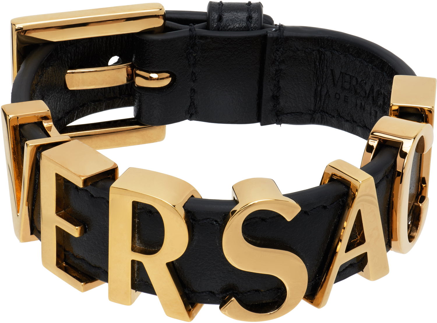 Armband Versace Versace Logo Leather Bracelet Svart | 1019930_1A00637, 0