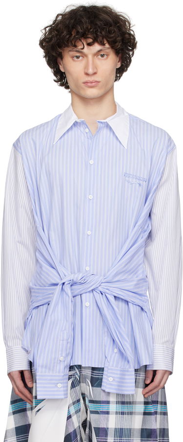 Skjorta Charles Jeffrey Loverboy Charles Jeffrey LOVERBOY Hug Tie-Front Striped Shirt Blå | 54070302, 0