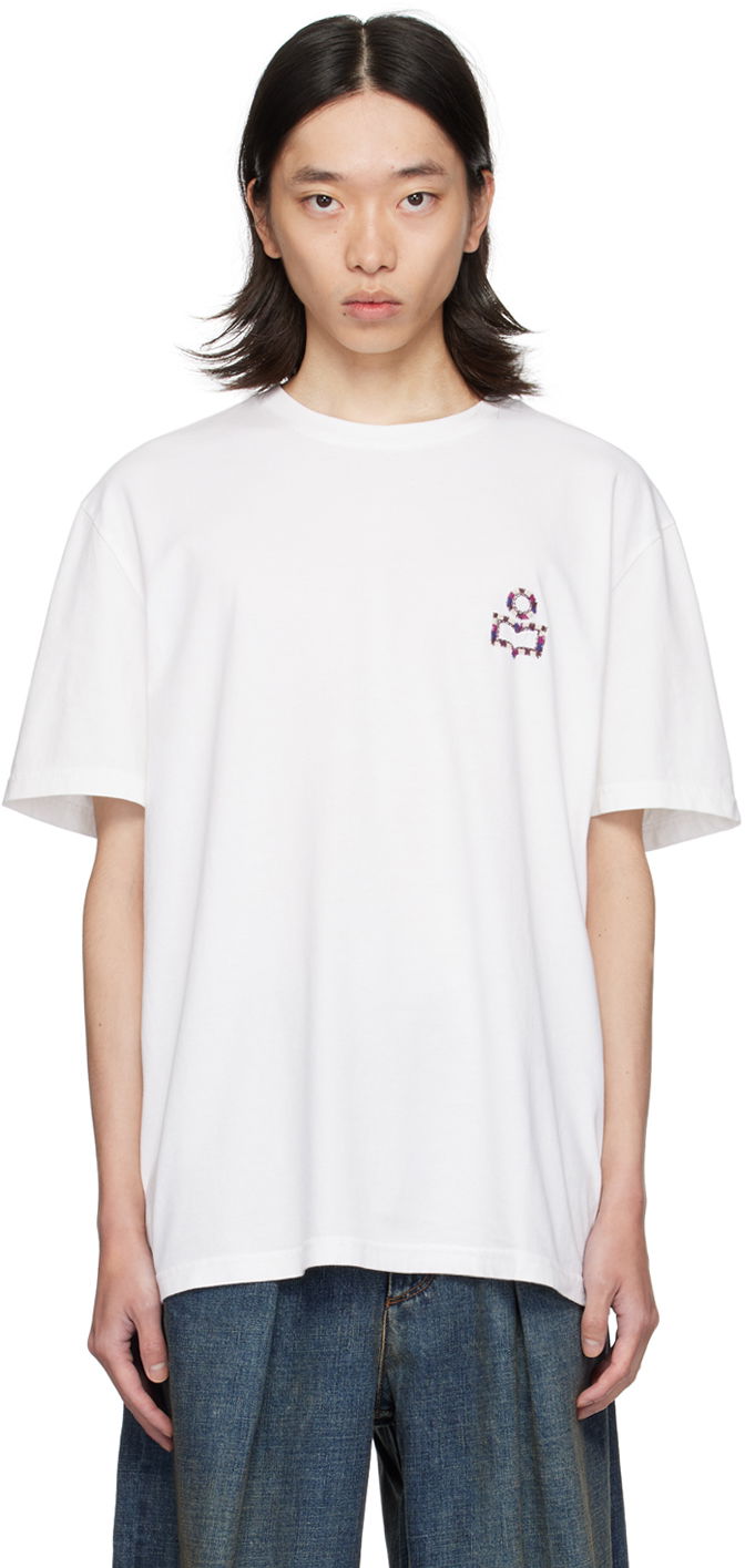T-shirt ISABEL MARANT Graphic Print T-Shirt Vit | TS0149HB-B3N14H