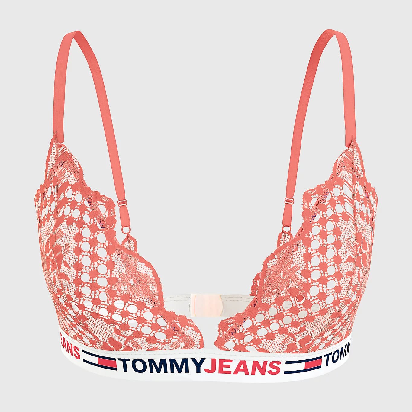 Behå Tommy Hilfiger Lace Unlined Triangle Orange | UW0UW03829 SN6, 1