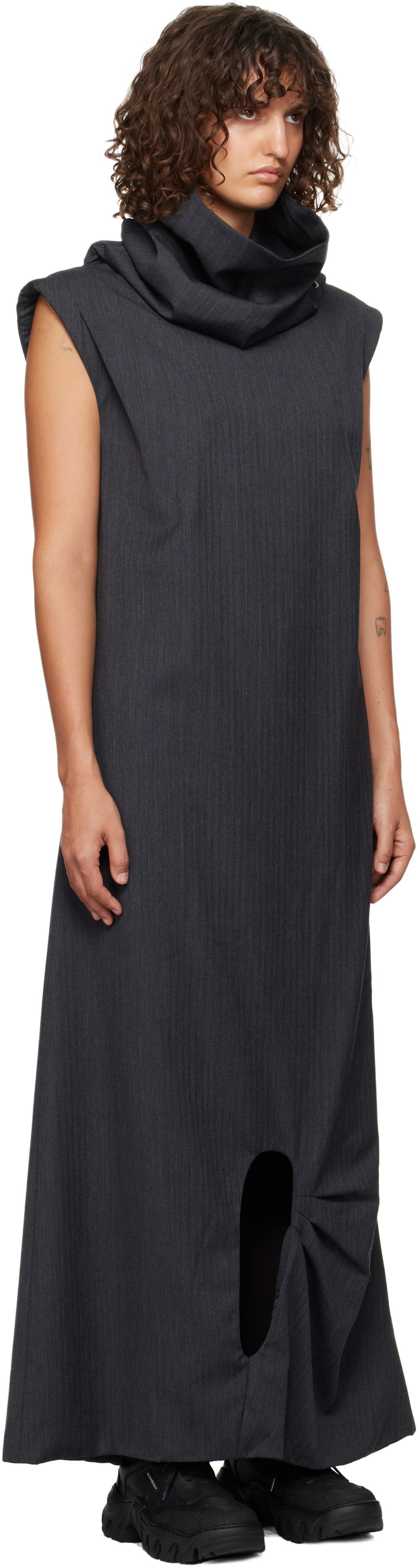 Klä ADER ERROR Maxi Dress With Cutout Grå | BN01FWDR0101GR, 1