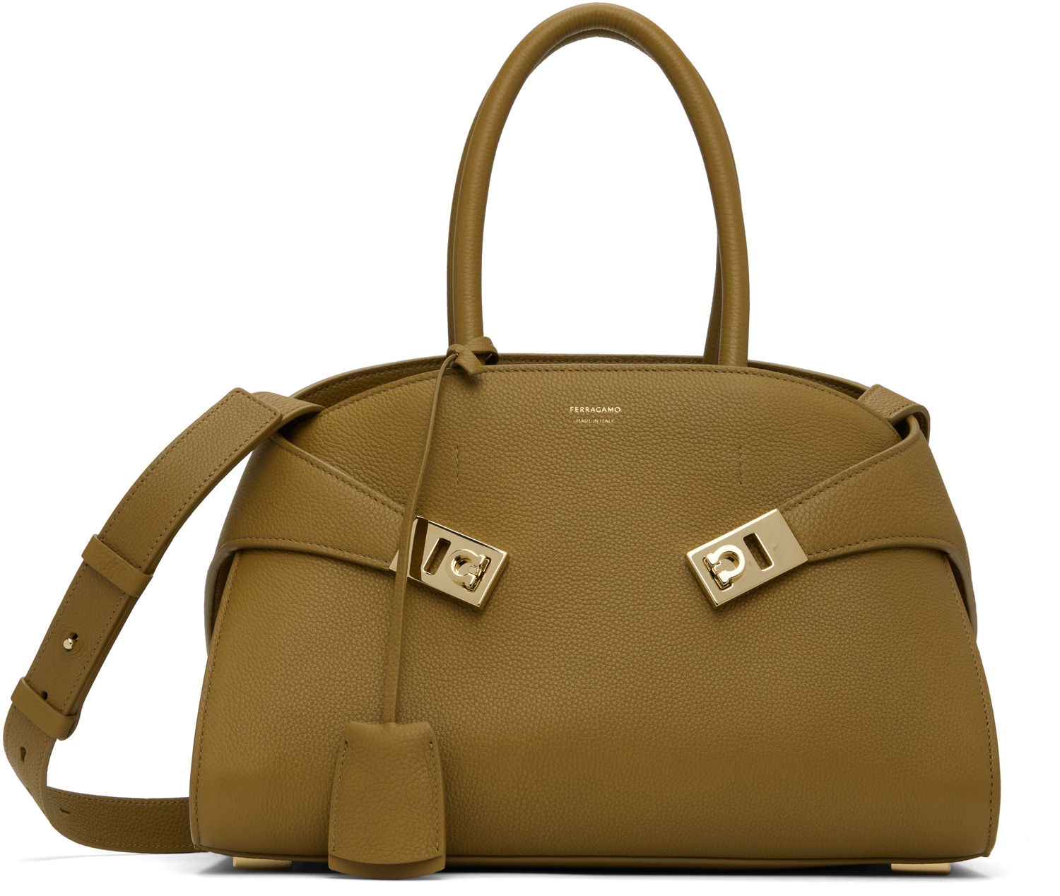 Handväska FERRAGAMO Ferragamo Hug M Top Handle Bag Grön | 777522, 0