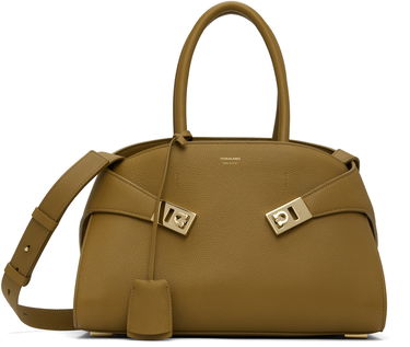 Handväska FERRAGAMO Ferragamo Hug M Top Handle Bag Grön | 777522, 0