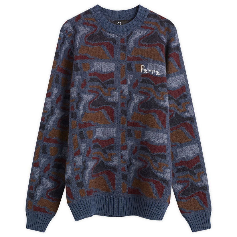 Sweater By Parra Repeat FTP Booster Knit Jumper Flerfärgad | 54335-BLU
