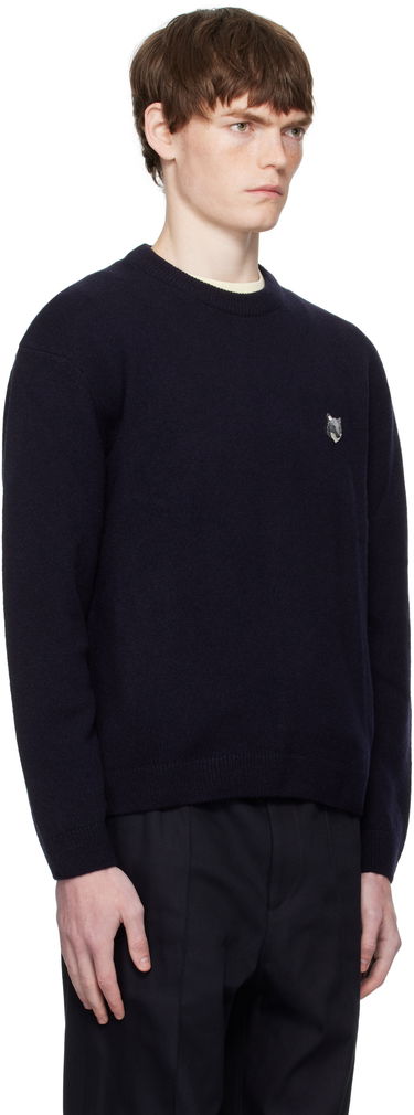 Sweater MAISON KITSUNÉ Maison Kitsuné Fox Head Lambswool Sweater Svart | PM00803KT1006, 4