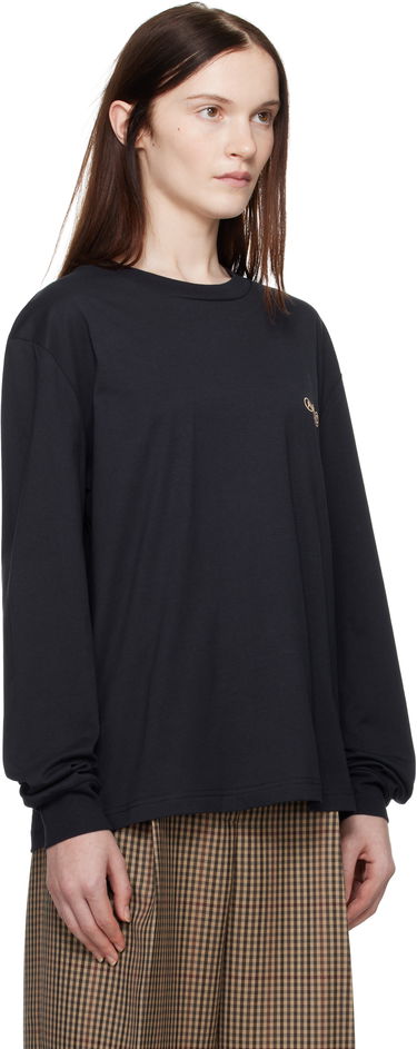 T-shirt A.P.C. Long Sleeve Adresse T-Shirt Mörkblå | COHBM-M26438, 1