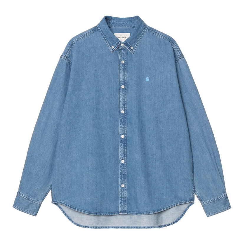 Skjorta Carhartt WIP Carhartt WIP Lucas Long Sleeve Denim Shirt Blå | I034525_9