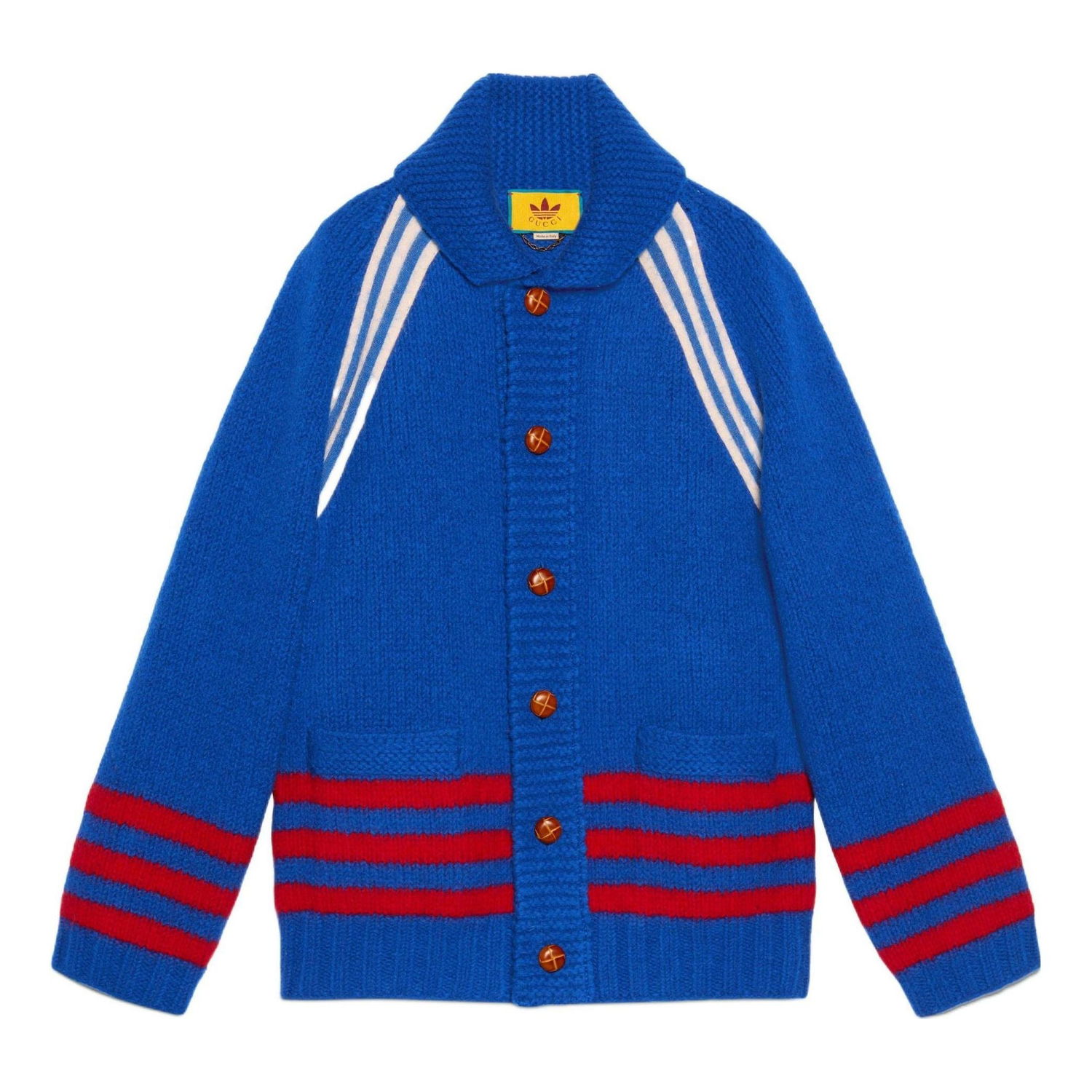 Sweater Gucci Intarsia Wool Cardigan Blå | 713184-XKCPK-4383, 0
