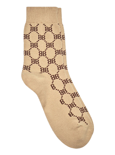 Strumpor Gucci Balenciaga x The Hacker Project Hacker BB Tennis Socks Beige Beige | 6815224B5B02064