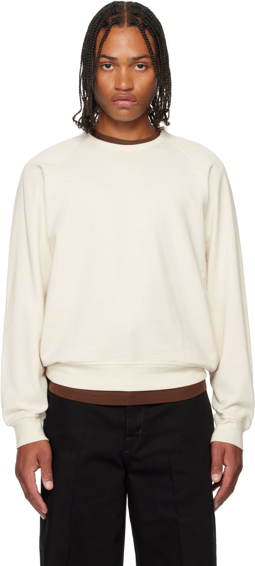 Sweatshirt LEMAIRE LEMAIRE Crew Neck Sweatshirt Vit | TO1454 LJ1042