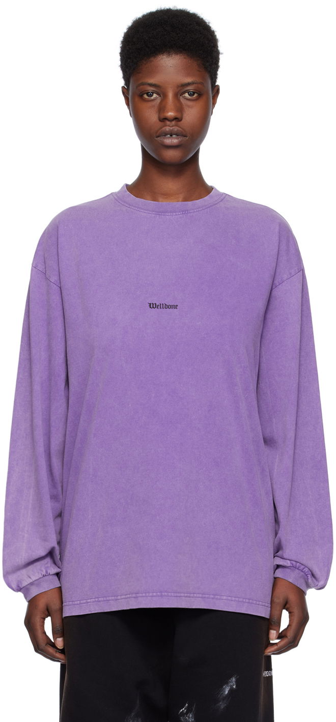 T-shirt We11done We11done Vintage Horror Long Sleeve T-Shirt Purpur | WD-TT0-24-722-U-PP