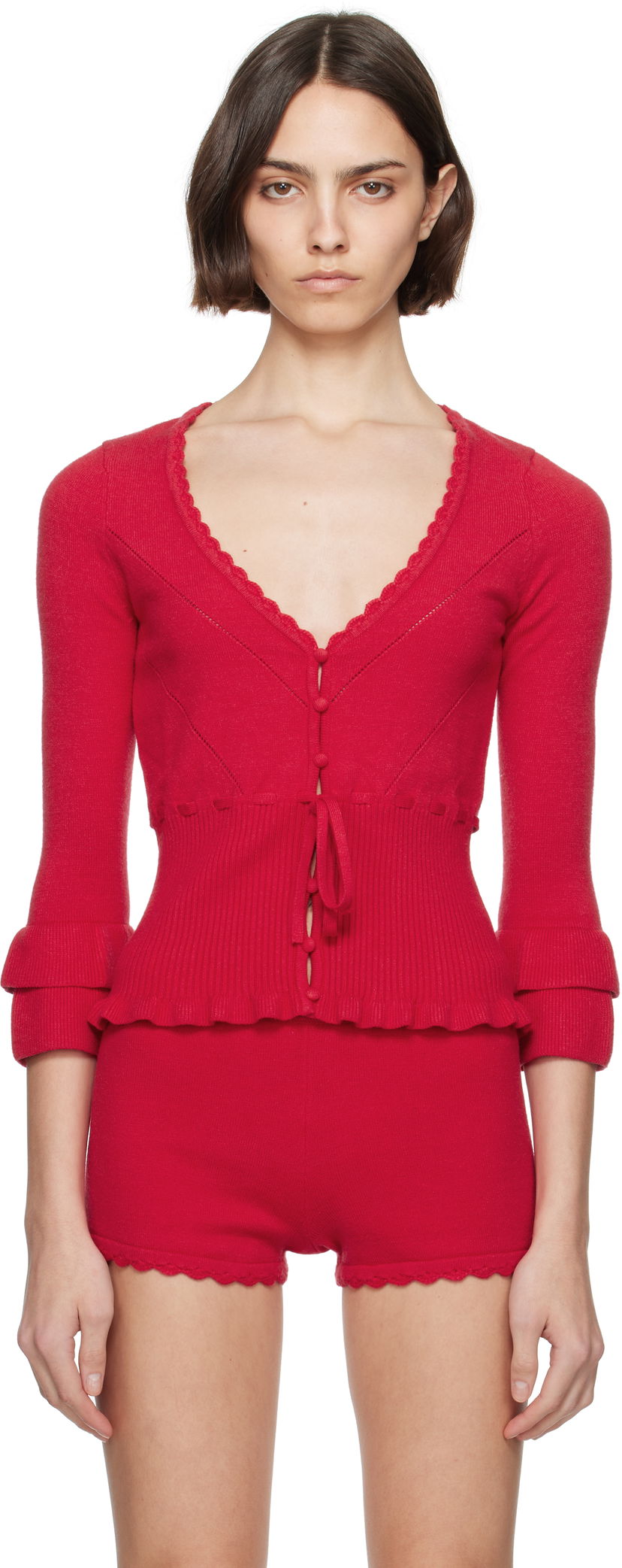 Sweater GUIZIO Guizio Mathilde Knitted Cardigan Röd | S25111S052