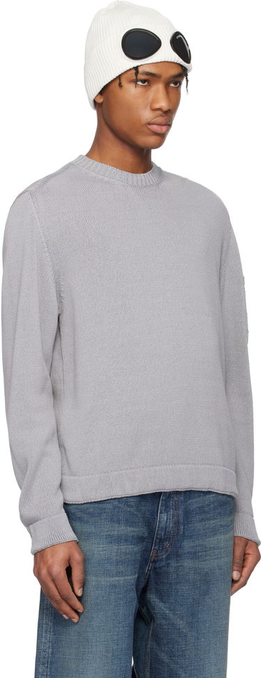 Sweater C.P. Company C.P. Company Crewneck Lens Knit Sweater Grå | 18CMKN077A-110058A, 1