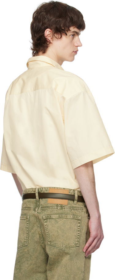 Skjorta AMI AMI Paris Boxy Fit Cotton Short Sleeve Shirt Gul | HSH240.CO0076, 2