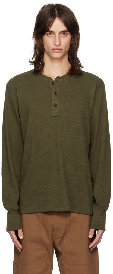 T-shirt rag & bone Rag & Bone Classic Flame Henley Grön | MBC22FT037TL37, 0