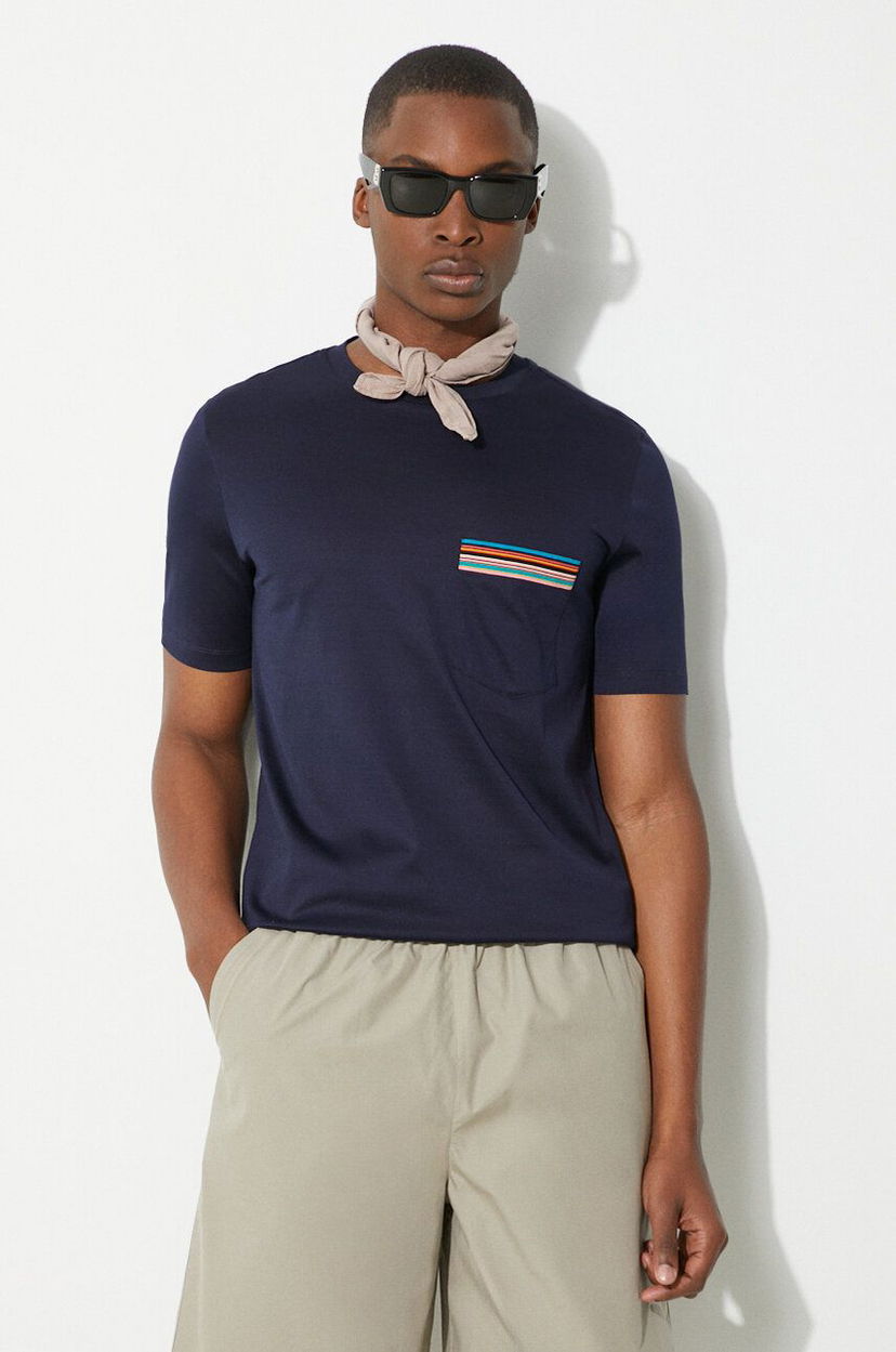 T-shirt Paul Smith Paul Smith Pocket T-Shirt Mörkblå | M1R.306U.H00088