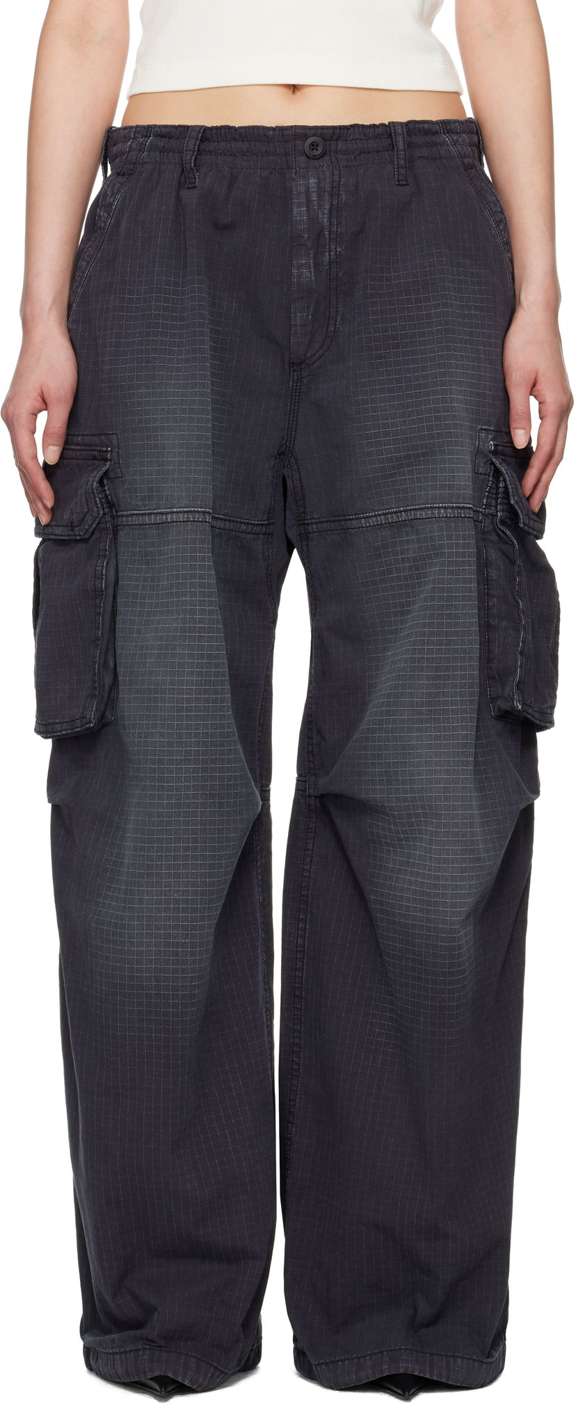 Cargo byxor Alexander Wang Alexander Wang Pre-Styled Ripstop Cargo Pants Svart | 1WC2254815