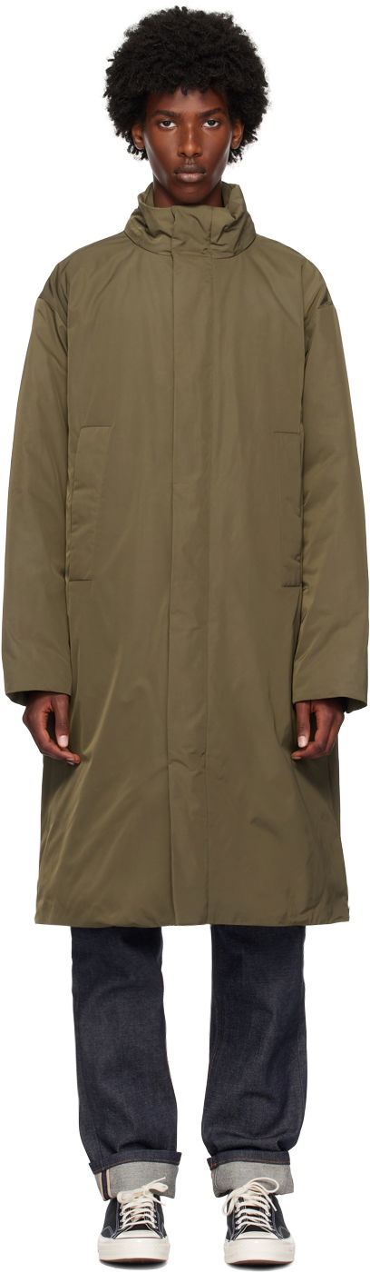 Rockar CALVIN KLEIN Khaki Stand Collar Down Coat Grå | 81EM579