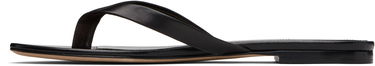 Sneakers och skor The Row Sacha Leather Flip-Flops Svart | F1697-SN65, 2