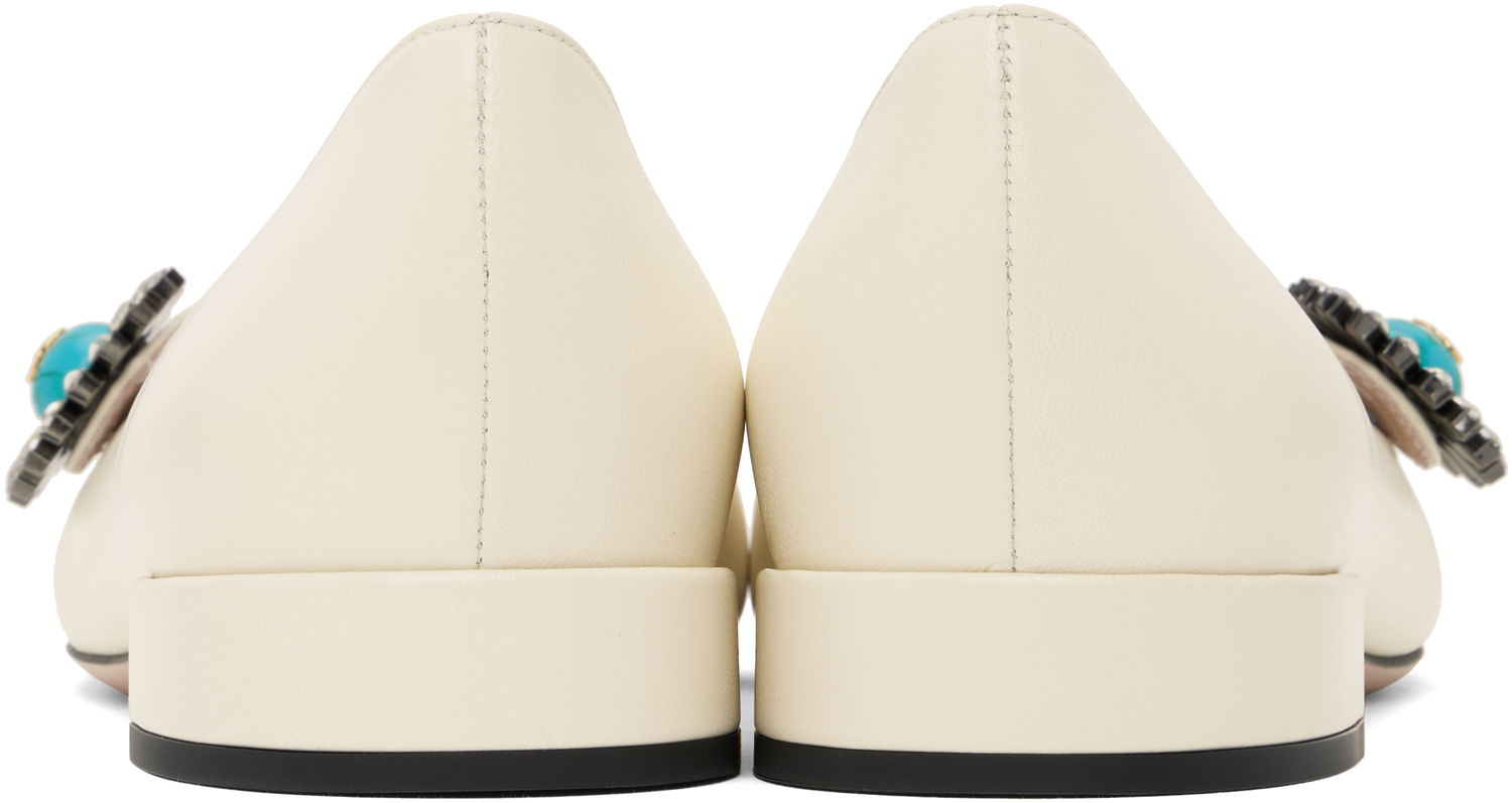 Skovård Valentino Valentino Garavani Mary-Jane Ballerina Flats with Crystal Embellishment Vit | 6W2S0LL7DHS, 1