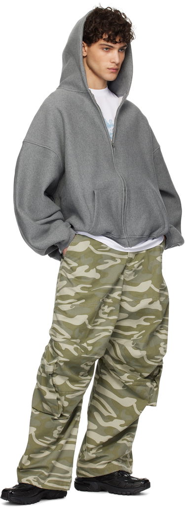 Sweatshirt Alexander Wang Dense Fleece Star Zip-Up Hoodie Grå | 6CC2242051, 3