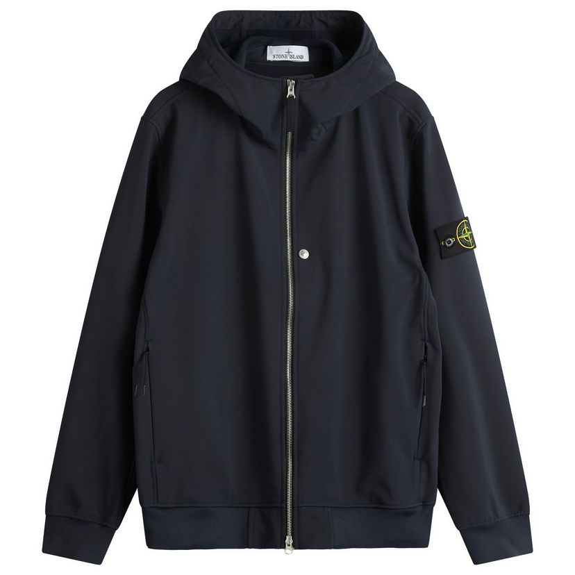 Jacka Stone Island Soft Shell-R Hooded Jacket, Size Large Mörkblå | K2S15Q100004-V0020