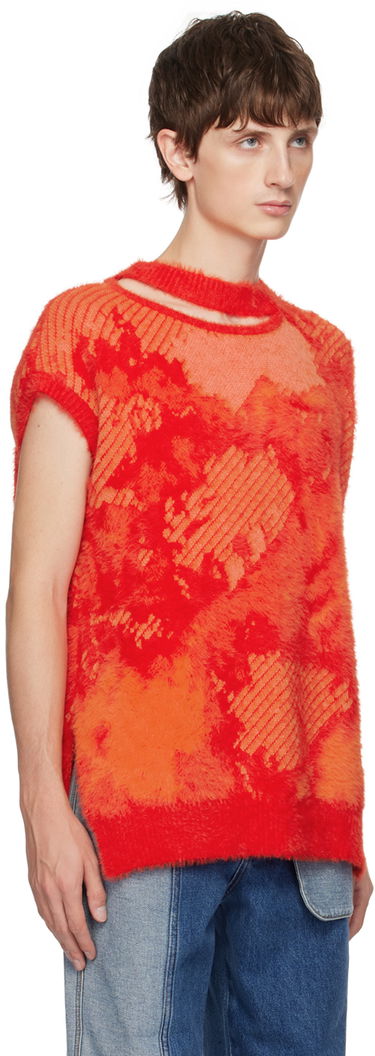 Sweater Feng Chen Wang Feng Chen Wang Landscape Painting Sleeveless Sweater Röd | FUF16KT14O, 1