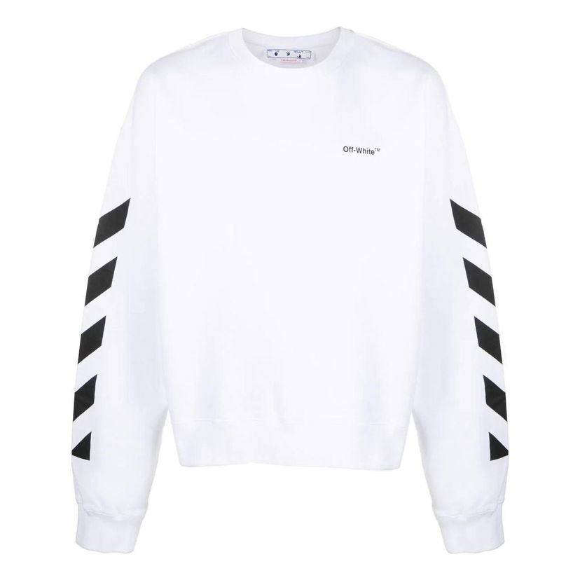 Sweatshirt Off-White Off-White Side Stripe Long Sleeve Sweatshirt Vit | OMBA058C99FLE0010110