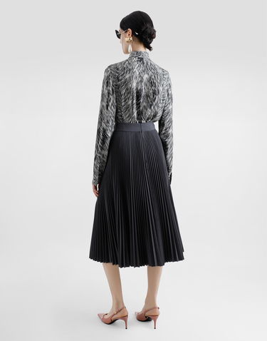 Kjol Dolce & Gabbana Dolce & Gabbana Pleated Woolen Calf-Length Circle Skirt Svart | F4C1HTFUZDQS8290, 2
