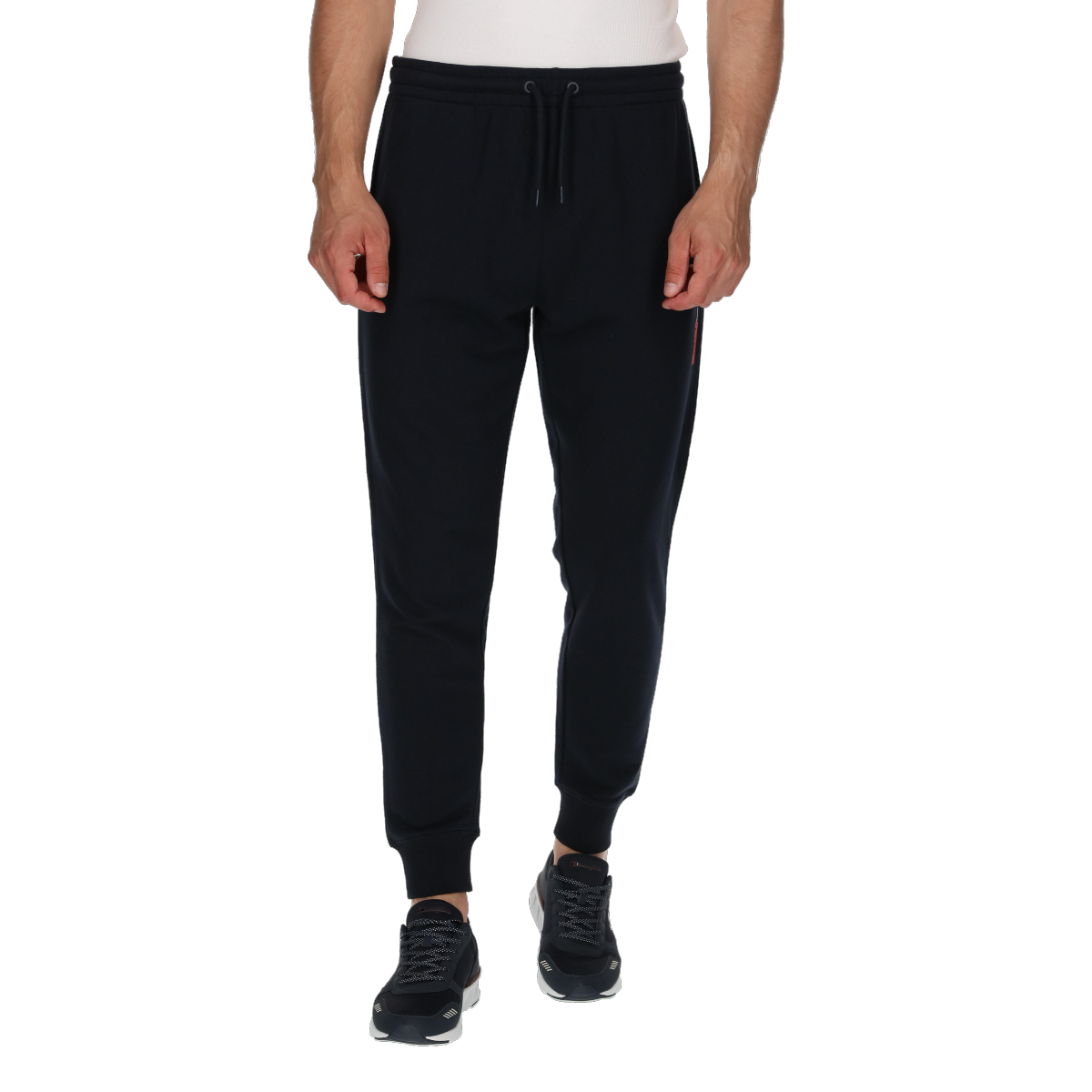 Träningsbyxor Champion CLASSIC LABEL Drawstring Cuffed Joggers Mörkblå | 219960-BS501, 0