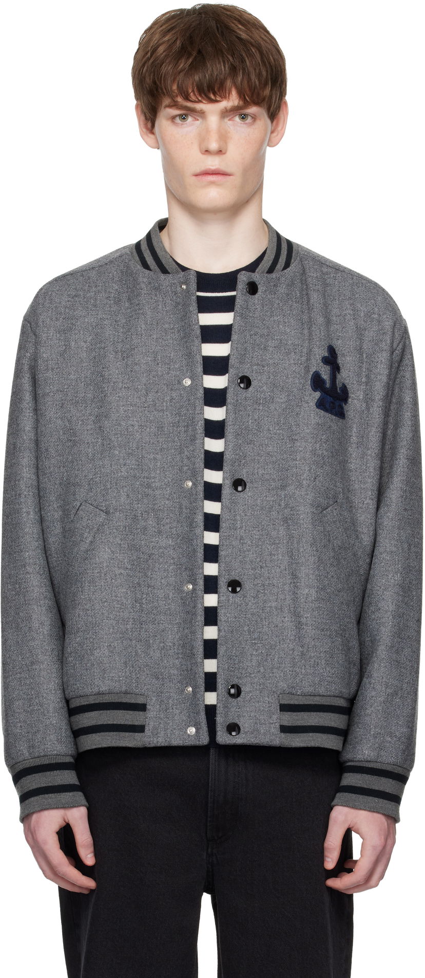 Bomberjacka A.P.C. A.P.C. Micka Wool Bomber Jacket Grå | WVBEB-M32010