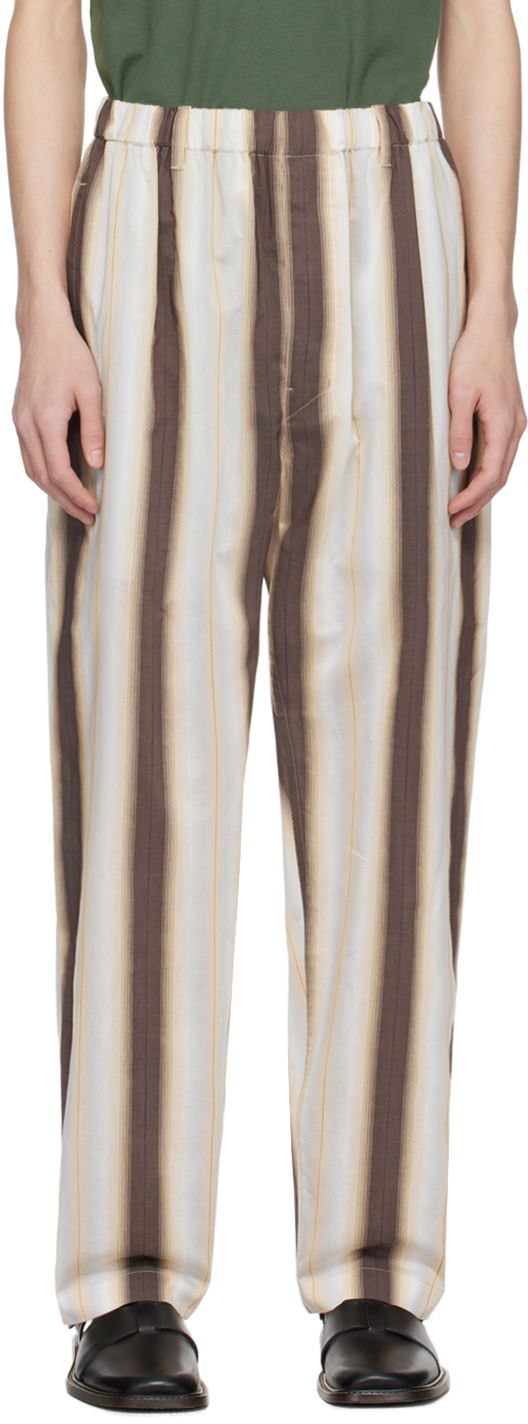 Byxor LEMAIRE Lemaire Relaxed Striped Trousers Brun | PA1047 LF1259