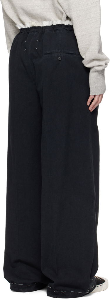 Byxor Maison Margiela Maison Margiela Work-In-Progress Stitch Detail Trousers Svart | S50KA0664 M35295, 2