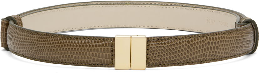 Bälten TOTEME TOTEME Slide Clasp Lizard-Embossed Belt Grön | 253-WAM0033-LE0102