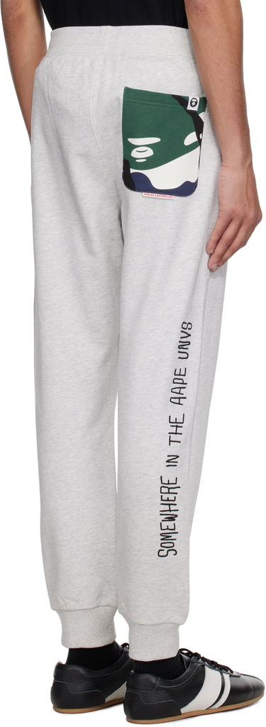 Träningsbyxor AAPE by A Bathing Ape AAPE by A Bathing Ape 'AAPE' Basic Sweatpants Grå | AAPPTMB698XANWH2, 2